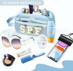 COSHAYSOO Clear Sunscreen Bag Makeup Toiletries Pouch Beach Vacation Essentials Summer Travel Stuff Accessories Personalized Graduation Gifts for Her Women College Teen Girls Teacher Nurse Blue SPF - Image 4