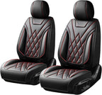For Subaru Ascent 2019-2025 2026 Car Seat Covers, Front Pair, Redline | Luxury Full Coverage Leather Seat Protectors, Waterproof Breathable, Non-Slip, Easy to Install, Airbag Compatible, All-Season - Image 9