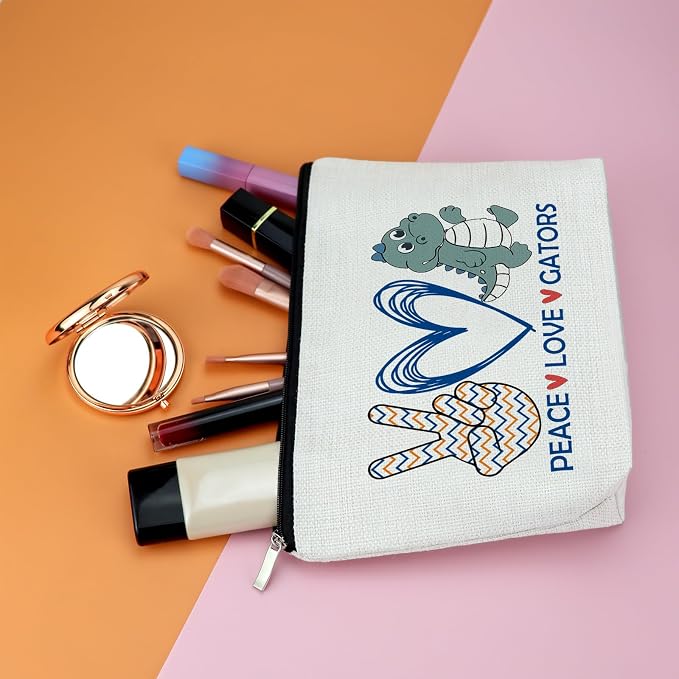 Alligator Gift Makeup Bag Alligator Themed Gifts Gators Lover Gift for Daughter Sister Friend Cosmetic Bag Animal Lover Gifts Christmas Birthday Graduation Present for Her Female Tarvel Pouch - Image 5