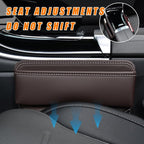 Ziciner Car Seat Gap Organizer, Premium Leather Auto Seat Storage Box, Vehicle Adjustable Front Seat Gap Filler, Car Seat Side Pocket Organizer for Phones, Glasses, Keys, Money, Cards (Coffee) - Image 6