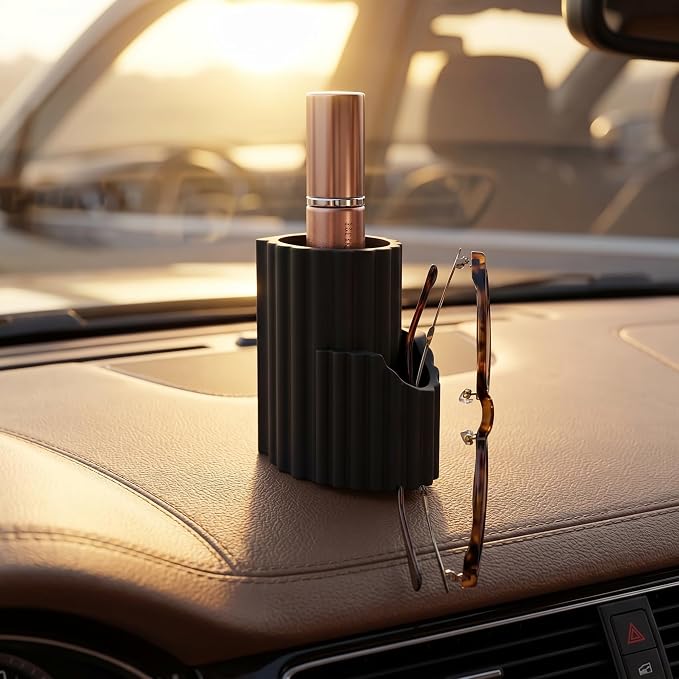 Upgraded 2-in-1 Car Chapstick Holder No Melt & Car Sunglasses Holder,Silicone Insulated Chapstick Holders for Cars as Chapsticks Organizer,Upright Portable Cars Lip Balm Holders - Image 3