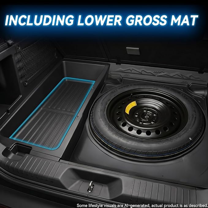 GYGY Cargo Mat Trunk Liner with Backrest Mats, Fit for 2026 Honda Passport, All Weather Waterproof TPE Rear Cargo Tray - Image 8