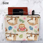 Sloth Makeup Bag For Women, Adorable Cosmetic Bag Makeup Bags, Cute Sloth Animal Sloths On Flower Tree Zipper Bag Travel Bags Toiletry Organizers Pouch Bags Washing Bags For Gym Bathroom - Image 4