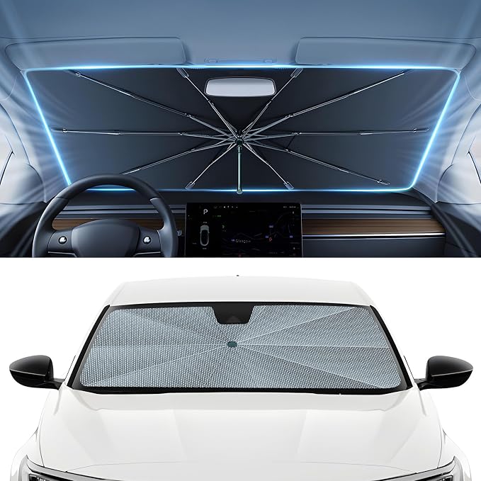 Autorder Windshield Sun Shade Umbrella for 2018-2026 Honda Accord Accessories,Upgraded Ice Crystal Material,Easy Setup Umbrella Sunshade for Car Windshield,100% Sun Blocking by Autorder