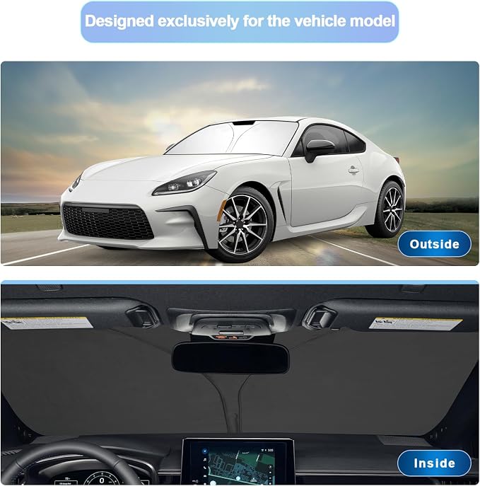 SXCY for 2022-2024 2025 2026 Toyota GR86 Windshield Sunshade for 2023-2025 2026 Toyota GR86 Premium Accessories 2013-2026 Subaru BRZ Sun Shade Foldable Sun Shield 2024 2025 2026 GR86 Sun Protector - Image 2