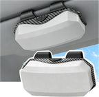 Sunglasses Holder for Car Visor, One-Handed Press to Open Car Glasses Case, Carbon Fiber Texture Visor Accessories Stability for Truck SUV Sedan, Anti-Scratch Velvet Interior (Grey White) by Unknown