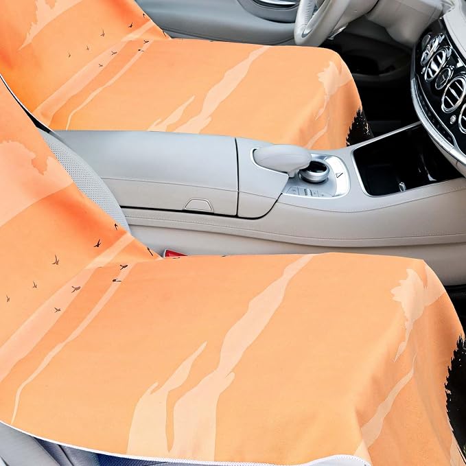 1 Pack Car Seat Towel Cover with Storage Bag, Mount Desert Island Style | 63 x 32 in Car Towel Seat Cover Non Slip Waterproof, Gym Workout Swimming Running, Machine Washable Sweat Absorbent Protector - Image 6