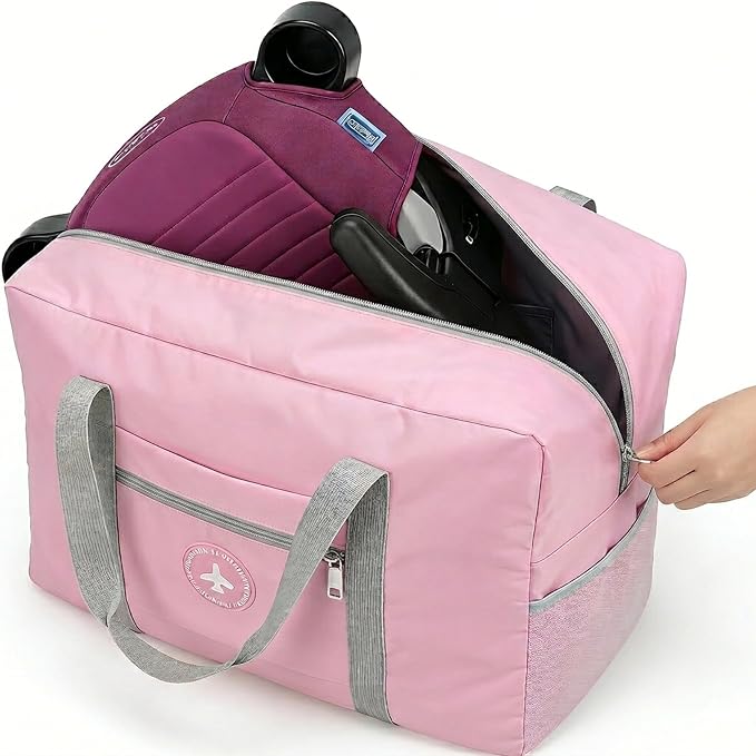Backless Booster Seat Travel Bag, Pink | Booster Seat Bag For Airport, Booster Seat Cover, Airplane Travel by zhtangrui