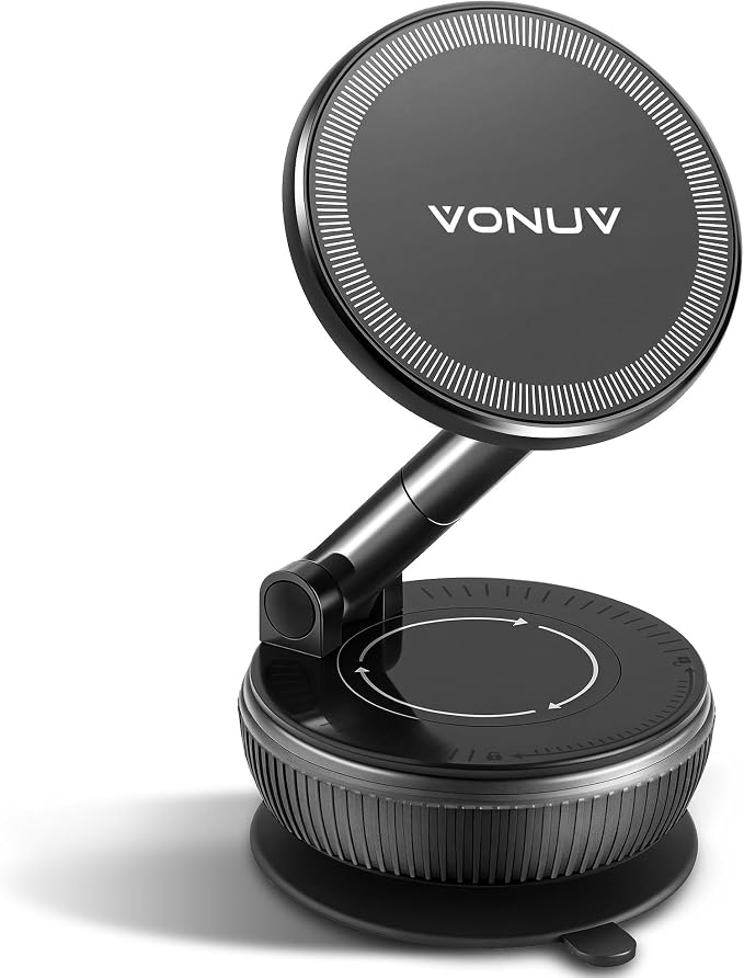 Magnetic Phone Holder for Car, 2025 Upgrade with 96LBS Ultra Suction & 2800gf Strong Magnet, 360° Adjustable Hands-Free Mount, Premium Car Accessories for Women Men, Fits iPhone/Android by VONUV