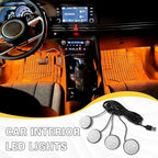 Car Interior LED Lights, Ambient Lighting Car Interior, Automotive Ambient Neon Light Kit with USB Port, Auto Accessories 4 in 1 Automotive Decoration Lighting for RV, Truck, Sedan (Orange) - Image 3