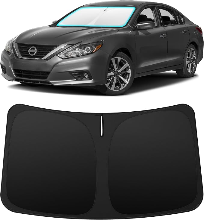 INSAUTO Custom Fit Windshield Sun Shade for Nissan Altima 2013-2018 | Foldable Front Window Sunshade Car Accessories, UV & Heat Reflector, Keeps Interior Cool, Includes Storage Bag by INSAUTO
