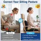 Car Seat Cushion Office Chair Cushion with Lumbar Support Pillow | Ergonomic Seat Cushion for Relieve Sciatica & Tailbone Pain, Ideal for Car Driving Truck Office Chairs Wheelchairs Home Use - Image 5