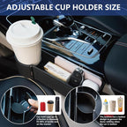 Car Seat Gap Filler Organizer,2 Pack Car Leather Cup Holder Gap Bag,Car Seat Storage Box with Cup Holder Expander,Car Organizer Front Seat for Holding Phone, Glasses, Keys, Cards (Black) - Image 4