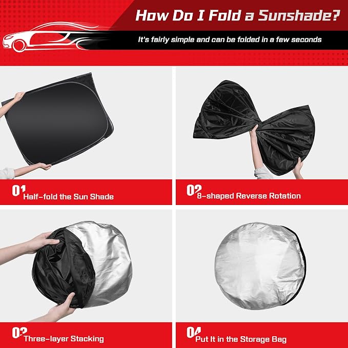 ARISMOTOR Windshield Sun Shade for Rivian R1S R1T 2022-2025 2026 | Custom Fit, Foldable, Front Window Sunshade Sun Visor Protector, Block UV Rays, Keep Car Cooler - Image 4