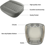 West Llama Linen Front Car Seat Cover Protector Anti-Slip Bottom Seat Cover Fits 95% of Vehicles,Wrapping Around The Bottom,Diamond Pattern(Gray-2Pcs) - Image 7