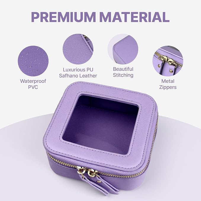 Small Clear Makeup Bag Travel Cosmetic Case, Portable Make Up Organizer Traveling Compact Car Bag for Essentials Transparent Toiletry Bag with Zipper - Image 2