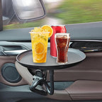 Zpana Car Adjustable Food Tray, 360° Non-Slip Swivel Vehicle Snacks & Drinks Dining Table, 8.7 Inches Diameter Automotive Clip Type Storage Tray, Universal for SUV, Truck, RV - Image 6