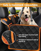 Dog Car Seat Cover, 600D Heavy Dute Car Seat Cover for Dogs Pets, 100% Waterproof Anti-Scratch Nonslip Dog Hammock for Cars, Seat Covers Protector with Seatbelt for Sedan SUV Truck XL Orange&Black - Image 5