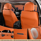 Car Seat Covers Full Set Orange Seat Cover Front Seats and Back Leather Seat Covers for Cars Waterproof Car Seat Cushion Universal Car Seat Protector Fit for Most Cars Trucks SUVs - Image 3