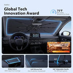 2026 Upgraded Windshield Sun Shade Umbrella for Toyota Tacoma [Precision Custom Fit, Superior UV & Heat Block] Cooling Tech Fabric, Durable Foldable with Storage Bag, Fits 2000-2026 - Image 5