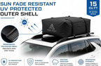 Voyager 15 Waterproof Rooftop Cargo Carrier Bag, 15 Cubic Feet Vehicle Roof Storage with Straps & Door Hooks, Weatherproof Car Top Carrier for SUVs, Vans, RVs & Trucks, 42" x 34" x 18" - Image 9