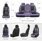 Coverado Car Seat Covers Front Seats, Seat Covers for Cars, Car Seat Protector, 2-Pack Car Seat Cushion Nappa Leather, Waterproof Seat Covers Carseat Cover Universal Fit for Most Cars(Purple&Black) - Image 7