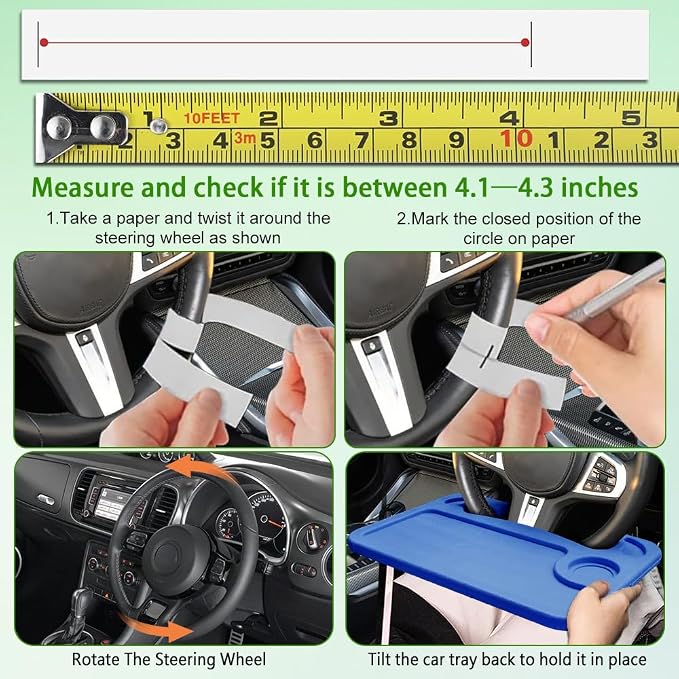 Car Steering Wheel Desk, Portable Car Tray, Durable Multi-Functional Travel Workstation with Cup Holder, Car Essentials Portable Laptop Tray & Eating Table for Most Vehicles Road Trip (Blue) - Image 6