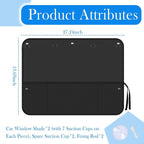 2PCS Car Window Shades for Side Window,Blackout Car Windows Shade for Baby with Storage Net Pockets,Portable Car Sun Shade Side Windows with Pouch & 7 Suction Cups - Image 2