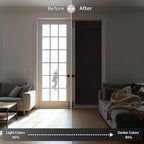 RYB HOME Blackout Door Curtain for Patio Front Tricia French Door Window | Thermal Insulated, Self Adhesive, Privacy, For Patio Kitchen Front Entry Front Back Door Glass Window, W30 x L69, 1 Panel - Image 5