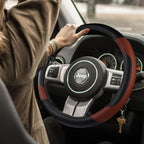 Leather Car Steering Wheel Cover, Universal Fit for Most Cars, Brown | Microfiber Leather,Non-Slip Breathable Auto Steering Wheel Protector - Image 2