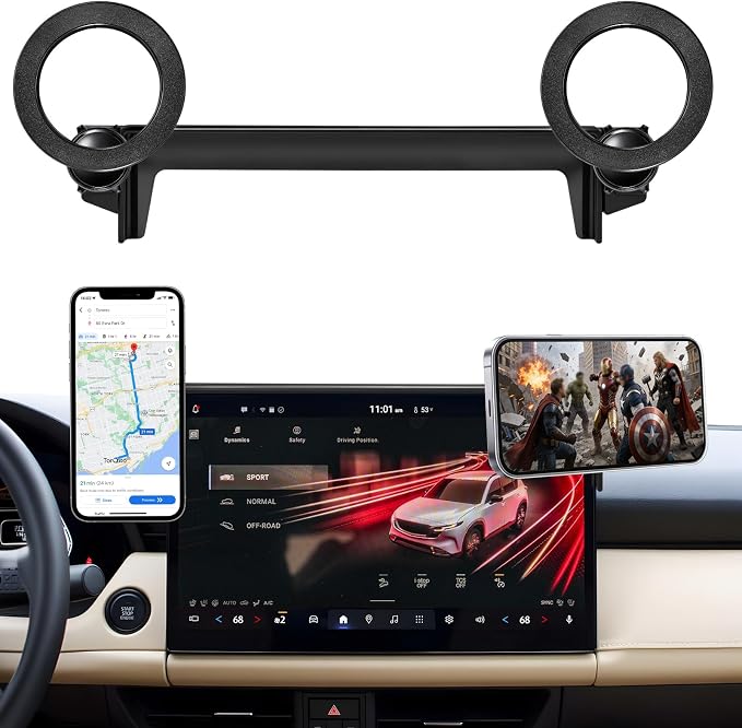 Dual-End Car Phone Holder for 2026 Mazda CX5 CX-5 Accessories 15.6 Screen | Strong Magnetic Cell Phone Mount for Magsafe iPhone, 360° Hands-Free No Air Vent Blockage Stable Stand, Only for Premium Plus by MOCHENT