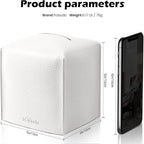 Tissue Box Cover, Tclouda, Modern PU Leather Square Tissue Box Holder for Creative Decorative, Ideal for Bathrooms/Office/Car/Nightstand/Outdoor Tent/Dining Table, 5"X5"X5", Single White - Image 2
