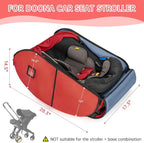 Padded Car Seat Travel Bag Compatible with Doona Car Seat Stroller | Car Seat Travel Bag with Lockable Zipper, Foldable Gate Check Bag for Airplane, Travel for Baby Essentials(Cherry Red) - Image 2