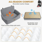 JOEJOY Dog Car Seat for Large Medium Sized Dogs Under 55 lbs, Dog Booster Seat for 2 Small Dogs with Detachable Washable Cover, Memory Foam Pet Car Seat with 2 Safety Belts and Storage Pockets - Image 2