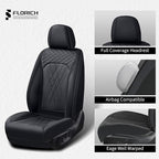 FLORICH Leather Cars Seat Covers Automotive Seat Cover Front Pair Waterproof Seat Covers for Car Vehicle Seat Cushion Protector Universal Fit for Most Cars Trucks SUVs, Black - Image 3