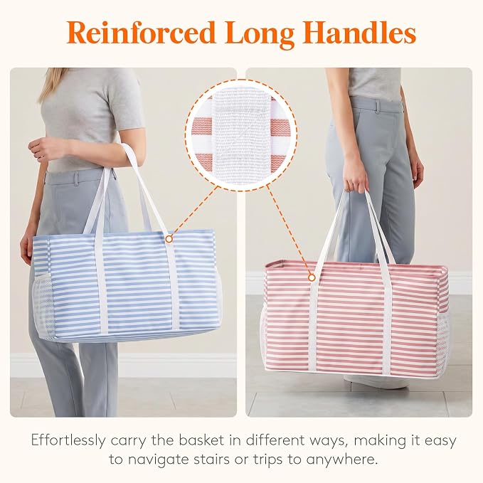 Lifewit Extra Large Tote Bag, Reusable Grocery Bags with Metal Wire Frame and Handles - Image 6