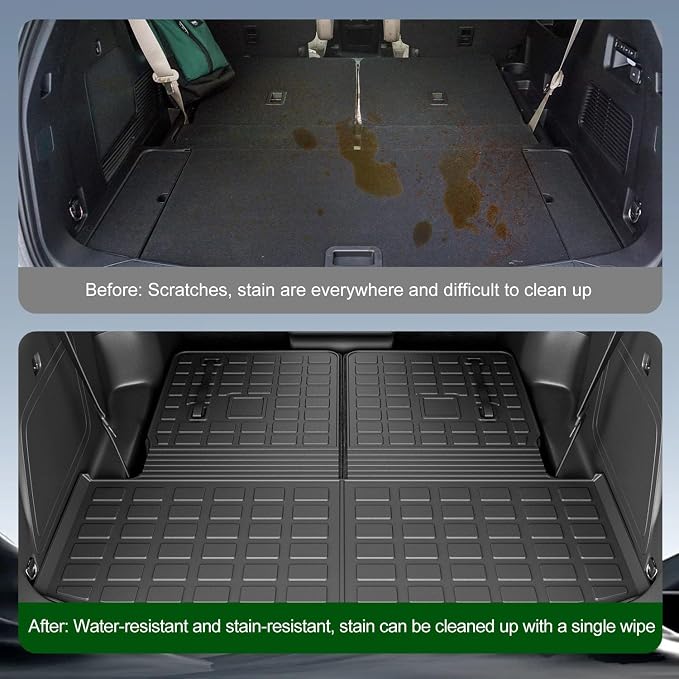 xipoqix 6&7 Seats Cargo Mat Compatible with 2020-2026 Ford Explorer | Backrest Mat Cargo Liner Trunk Mat Replacement for 2020-2026 Explorer Accessories(Trunk with Backrest Mat) - Image 3