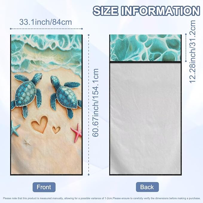 Beach Sea Turtle Car Seat Cover Towel with Storage Bag Animal Sea Turtle Auto Interior Seat Protector for Front Seat Only Sweat Car Seat Towel Cover for After Gym Running Swimming Hiking - Image 7
