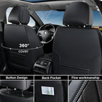 Coverado Car Seat Covers Front Seats, 2 Pack Waterproof Leather Seat Covers for Cars, Luxury Car Seat Protector, Anti-Slip Design Seat Cushions, Black Seat Covers Universal Fit for Most Cars - Image 2