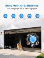 Privacy Garage Door Screen for Single Car Garage 8x7ft - Retractable Slide Track System, Heavy Duty PET Mesh with Blackout Privacy Panel, Magnetic Closure, Keeps Bugs Out, Fits Garage Opening 8 x 7 Ft - Image 4