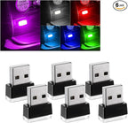 Augeny 6 PCS USB LED Car Interior Atmosphere Lamp, Plug-in USB Decor Night Light, Portable Auto Ambient Lighting Kit, Universal Vehicle Interior Accessories for Most Cars (6 Colors) by Augeny