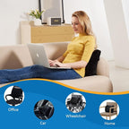 SAIREIDER Comfortable Lumbar Support Pillow for Office Chair, Memory Foam Back Support Pillows for Car、Gaming Chair、 Home Chair, Back Pain Relief Improve Posture, Double Adjustable Straps(Black) - Image 7