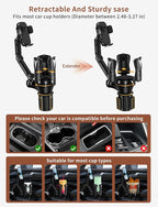 Phone Holders for Your Car, 2 in 1 Adjustable Stable Car Cup Phone Holder | Secure Hold, Multi-Scenario Use for Drivers, Commuters & Road Trips, Universal Fit for Up to 5.31'' Drinks/Mugs/Foods - Image 3