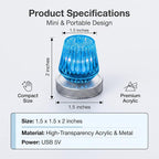 Mini USB LED Car Ambient Light, USB LED Car Interior Atmosphere Lamp, Universal for Vehicle, Bedroom, Hallway, Camping (Blue) - Image 2