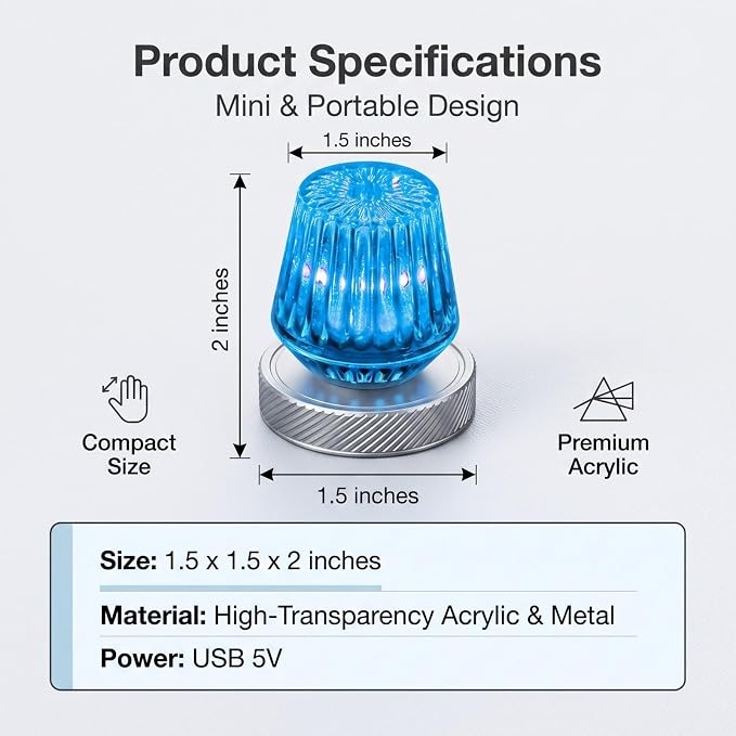 Mini USB LED Car Ambient Light, USB LED Car Interior Atmosphere Lamp, Universal for Vehicle, Bedroom, Hallway, Camping (Blue) - Image 2