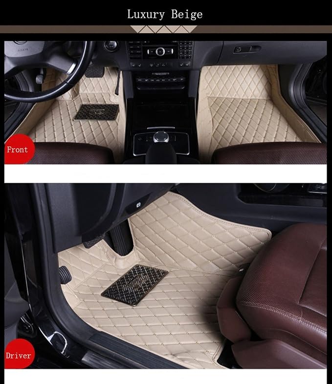 Floor Mats Compatible with Infiniti Q50 Custom Fit Floor Liners,All-Weather Compatible with Infiniti Q50 Beige - Image 2