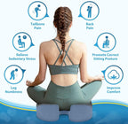 BlissTrends Thick Seat Cushion for Office Chair & Car Seat, XL, Grey&Blue | Memory Foam with Removable Cover, Ergonomic Tailbone & Sciatica Support for Pressure Relief and Long Sitting, 3.9" Thick - Image 2