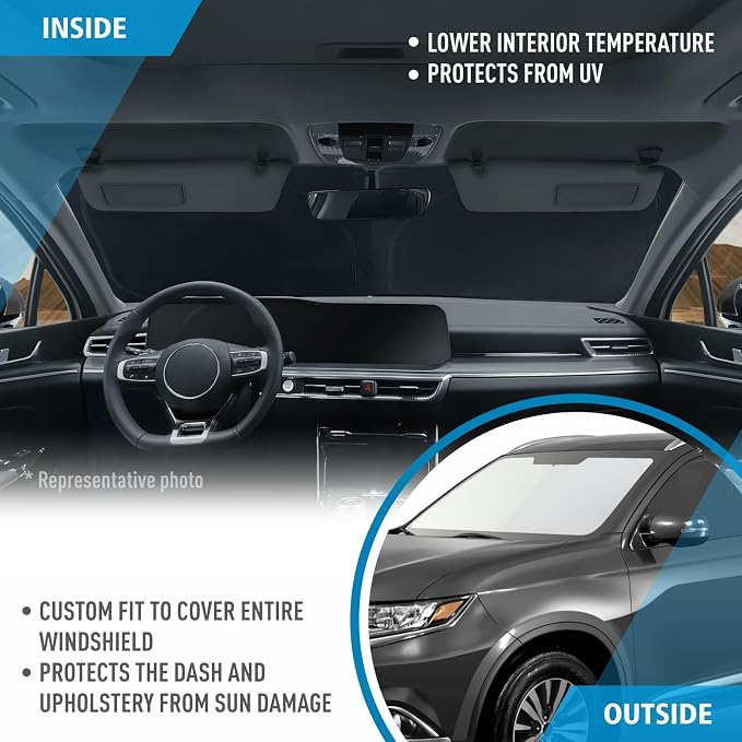 CLIM ART Windshield Sun Shade for Mitsubishi Outlander 2014-2021, Custom-Fit Foldable Car Sunshade, Vehicle Sun Protector, Front Auto Windshield Cover, Car Accessories - WS3021 - Image 5