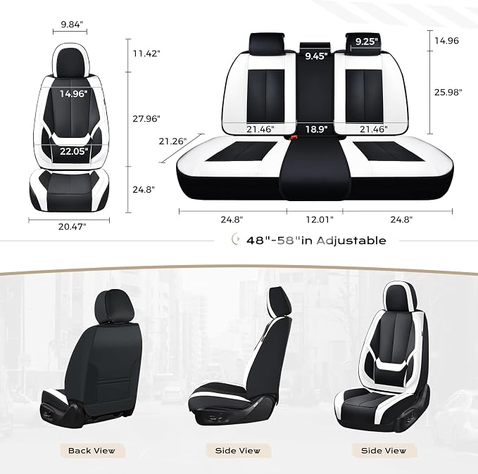 Coverado Car Seat Covers, Seat Covers for Cars, Waterproof Leather Auto Seat Protectors, Leather Car Seat Cushion, Car Interiors Accessories Universal Fit for Most Cars - Image 7