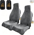 2 Pack Towel Car Seat Covers, Waterproof Washable Front Seat Protectors with Soft Terry Cloth, Non-Slip Backing, Universal Fit for Cars SUVs Trucks,Gym,Beach,Pets, Kids,Road Trips (Gray) by Unknown